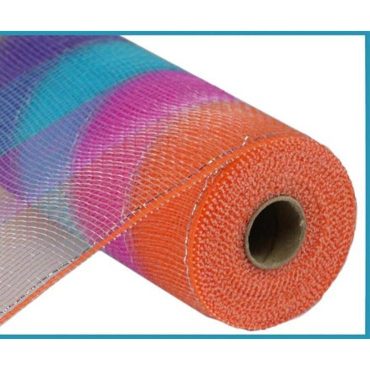 10" Poly Deco Foil Stripe Mesh Ribbon: Hot Pink, Green, Yellow, Lavender, Turquoise